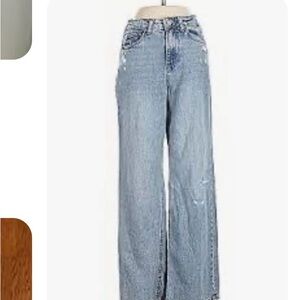 Sincerely Jules Jeans Juniors 5/27 Blue High Rise Wide Leg Distressed SJ28577AZW